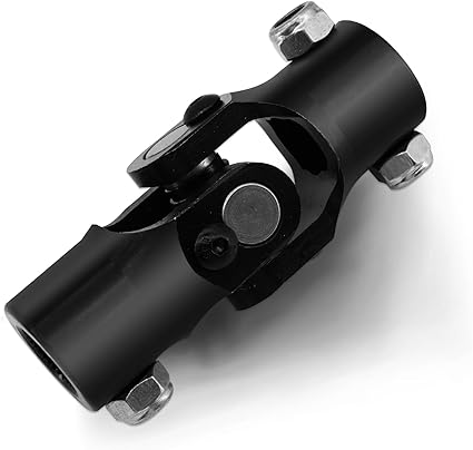 Universal Black Steering U-Joint Shaft - 11/16-36 Spline To 3/4" DD, 1-Piece