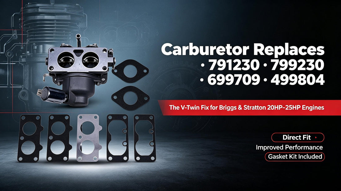 Carburetor Replaces 791230 · 799230 · 699709 · 499804 — The V-Twin Fix for Briggs &amp; Stratton 20HP–25HP Engines
