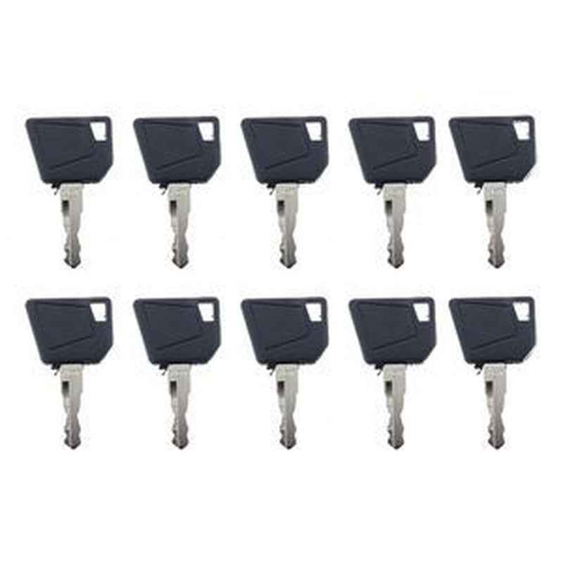 10 Pcs Ignition Keys 14607 for JCB, Bobcat, Caterpillar & More