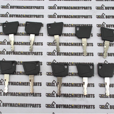 10 Pcs Ignition Keys 14607 for JCB Bobcat Bomag Caterpillar Dynapac Ford Gehl Hamm Hang Moxy New Holland Rayco Sky Trak Terex - Buymachineryparts