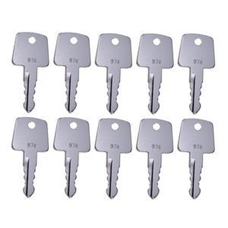 10 Ignition Keys 974 2820-00003-0 for Sakai Asphalt Compactors