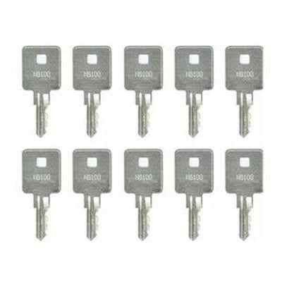 10-Piece Ignition Key 10732926 for John Deere 130/165/185 & Timberpro TB-620E