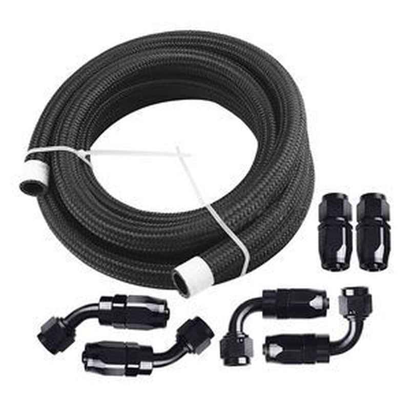 10FT AN-6 Steel Braided Oil/Fuel Line Kit
