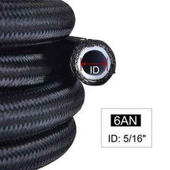 10FT AN-6 Steel Braided Oil/Fuel Line Kit