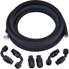 10FT AN-6 Steel Braided Oil/Fuel Line Kit