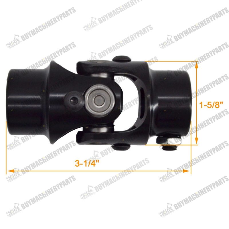 11/16" 36 Spline X 3/4" DD Steering U Joint Coupler Single Black Universal Shaft - Buymachineryparts