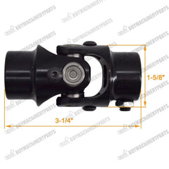 11/16" 36 Spline X 3/4" DD Steering U Joint Coupler Single Black Universal Shaft - Buymachineryparts