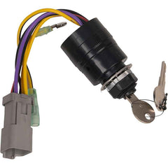129572 Ignition Switch with 2 Key Fit for Tracker Boats, 2 Keys 3 Position 6 Wire Connectors Adapter
