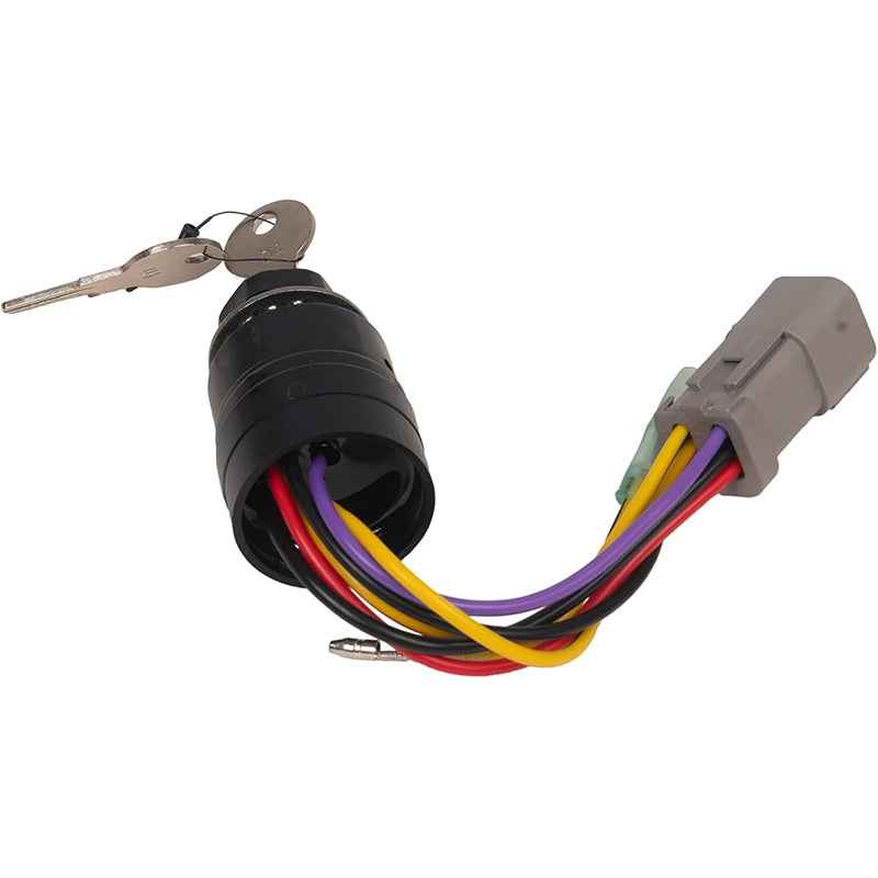 129572 Ignition Switch with 2 Key Fit for Tracker Boats, 2 Keys 3 Position 6 Wire Connectors Adapter