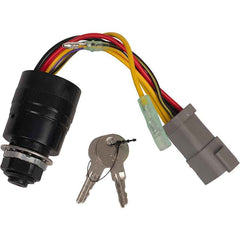 129572 Ignition Switch with 2 Key Fit for Tracker Boats, 2 Keys 3 Position 6 Wire Connectors Adapter