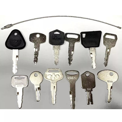 12 Pcs Key for Komatsu Toyota Doosan Nissan JCB Volvo Forklift