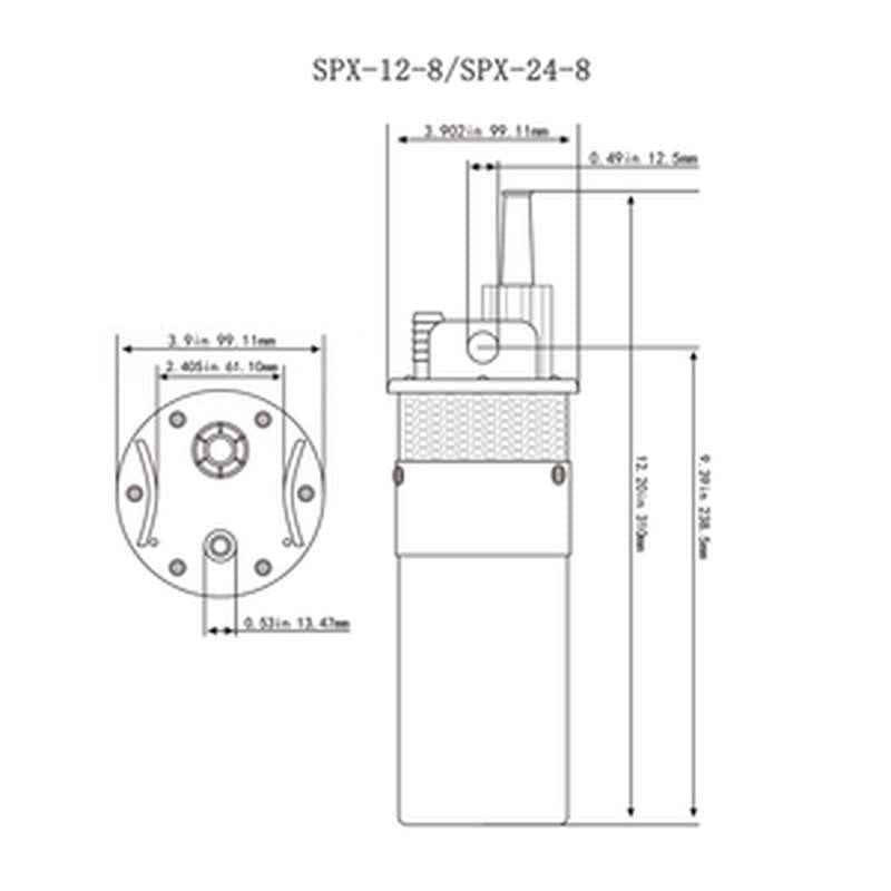 12V/24V Surgeflo SPX-12-8/SPX-24-8 Submersible Pump for Solar Irrigation