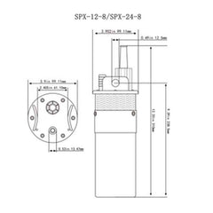 12V/24V Surgeflo SPX-12-8/SPX-24-8 Submersible Pump for Solar Irrigation