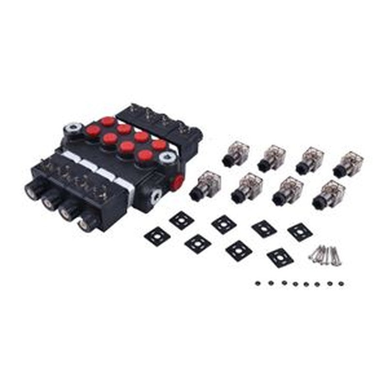 12V 4-Spool 13 GPM 3600 PSI Hydraulic Solenoid Valve