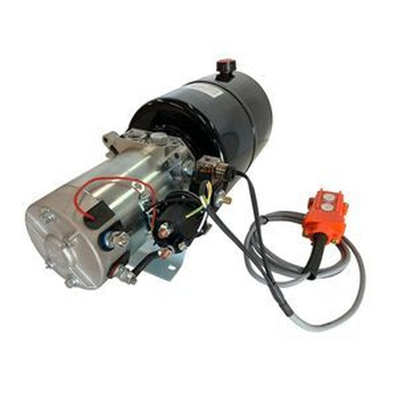 12V Single Acting Hydraulic Power Unit 12 Quart Tank for Dump Trailer, Scissor Lift, HPU-SR-12VDC-SA-12