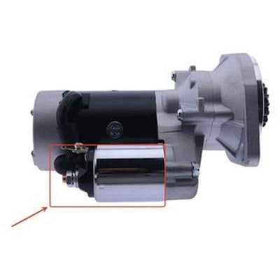 12V Starter Motor & Solenoid 121254-77010 for Yanmar 4TNE82/84/88 Engine