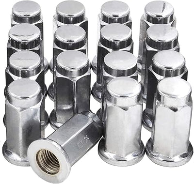 16 Flat Lug Nuts - 10x1.25 Chrome Finish ATV Can-Am Yamaha Honda Suzuki Kawasaki