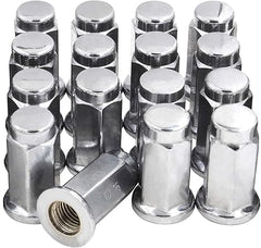 16 Flat Lug Nuts - 10x1.25 Chrome Finish ATV Can-Am Yamaha Honda Suzuki Kawasaki