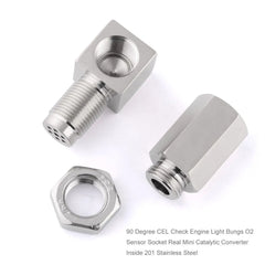 45/90 Degree O2 Bung Extension Oxygen Sensor Extender Catalytic Converter Universal O2 Oxygen Sensor Spacer