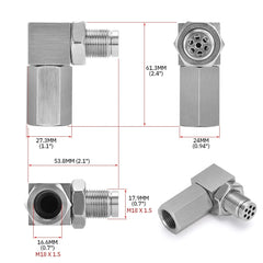 45/90 Degree O2 Bung Extension Oxygen Sensor Extender Catalytic Converter Universal O2 Oxygen Sensor Spacer