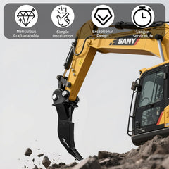 Mini Excavator Ripper Tooth, Single Hook Backhoe Ripper Attachment for 0.8-1.8 Ton Excavators, Breaks Hard Soil, Rock, Roots & Frost
