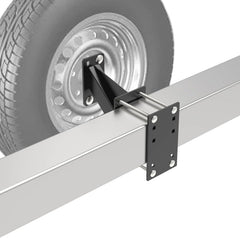 Spare Tire Carrier for Utility Trailer – 3-Nut Design, Fits 4/5/6 Lug Wheels on 4"–5.5" Bolt Patterns, Holds Up to 160 Lbs