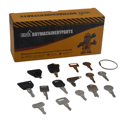 18 Pcs Ignition Key for JLG JCB Snorkel Genie Skyjack Terex Caterpillar CAT Heavy Equipment - Buymachineryparts