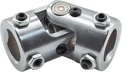 Eixo de acoplamento universal de direção 1" DD x 1" DD, preto, junta única (cromada, 3-1/4" de comprimento total)