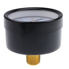 Manómetro de presión hidráulica de 2" con montaje trasero, 1/4" NPT, 0-200 PSI
