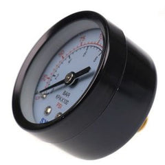 Manómetro de presión hidráulica de 2" con montaje trasero, 1/4" NPT, 0-200 PSI