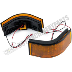 2 LED Amber Corner Lights RE55150 RE55151 for John Deere Engine 6068 6081 6125 Tractor7200 7400 7700 7800 8100 8200 8300 9100 9200 9300 9400 9520 9620