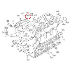 Junta de culata de 2 piezas con junta tórica 15221-33700/15221-33701 para motores Kubota