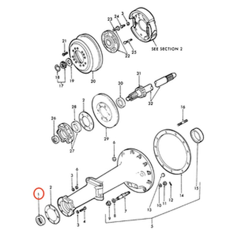 2 Rear Axle Inner Seals 8N4233A for Ford New Holland NAA NAB 8N 541 Tractor