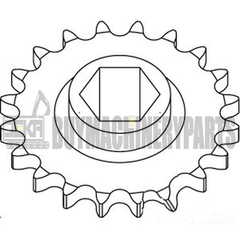 AE39650 Serve para roda dentada de acionamento do rolo de partida John Deere 330 335 373 385 430 435 530 +