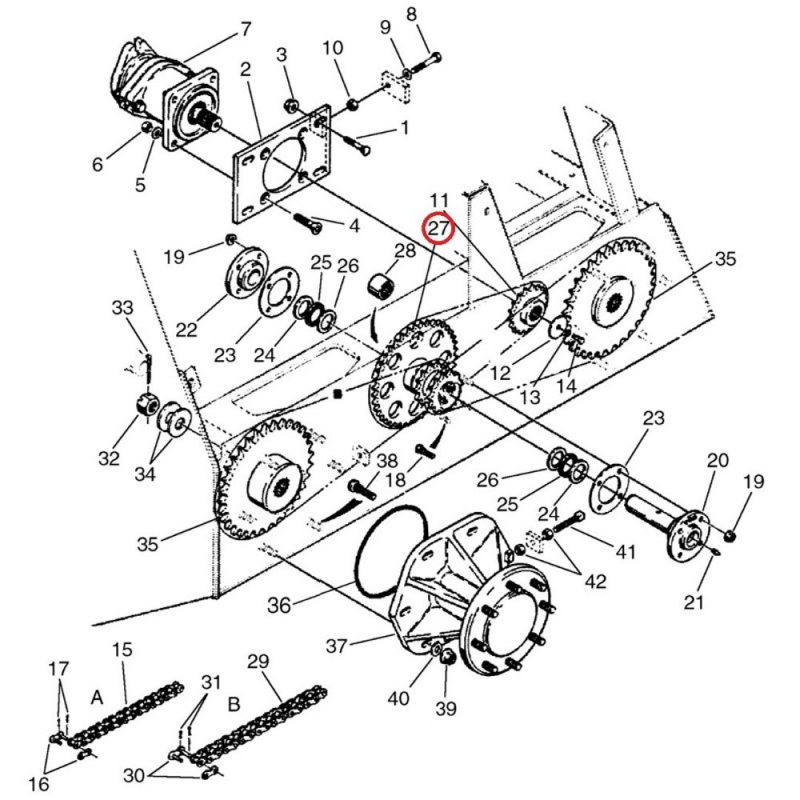 Chain Drive Sprocket Fits Case 1845 1845B 1845C 1845S Skid Steer D76529 D64175