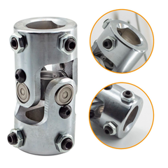 New 1" DD x 1" DD Steering U Joint Universal Shaft Coupler Chrome 1dd to 1dd