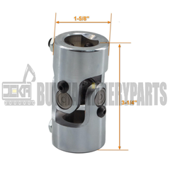New 1" DD x 1" DD Steering U Joint Universal Shaft Coupler Chrome 1dd to 1dd