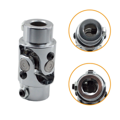 11/16" 36 Spline X 3/4" DD Steering U Joint Coupler Universal Shaft Chrome New