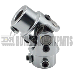 11/16" 36 Spline X 3/4" DD Steering U Joint Coupler Universal Shaft Chrome New