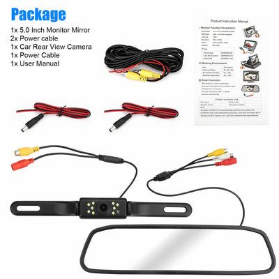 5in Backup Camera Mirror Parking System Car Rear View Reverse Night Vision IP67