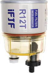 Fuel Water Separator Marine 120AT NPT ZG1/4-19 Automotive Parts with Fitting -Complete Combo Filter Diesel Engine(Includes 2 fittings,2 plugs)