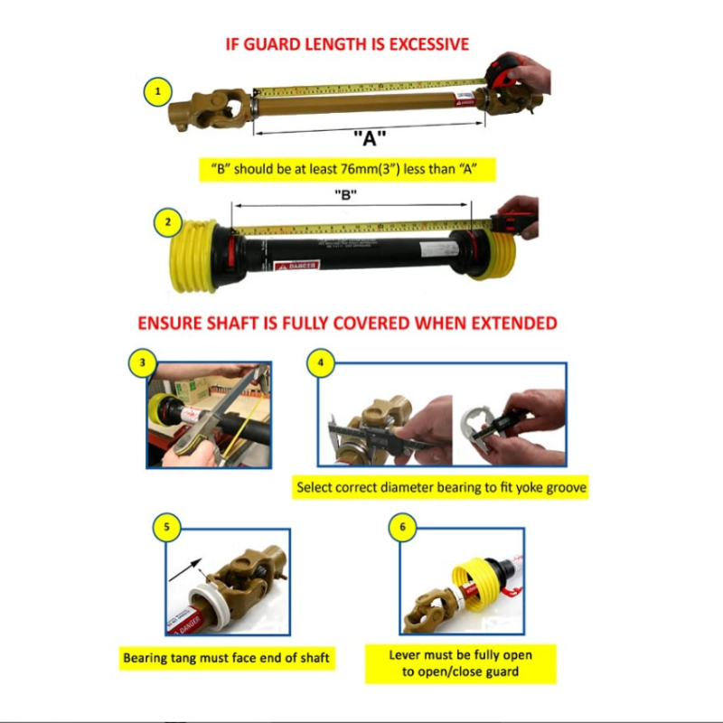 Small Diameter Universal PTO Shaft Safety Shield Guard fits BYPY Comer Walterscheid up to Series 4,Cut-to-Length Replacement PTO Guard