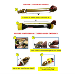 Small Diameter Universal PTO Shaft Safety Shield Guard fits BYPY Comer Walterscheid up to Series 4,Cut-to-Length Replacement PTO Guard