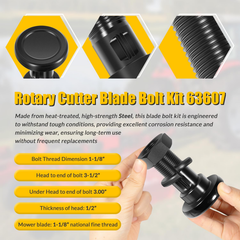 63607 Rotary Cutter Blade Bolt Kit (2-Pack) - Fits Bush Hog, Howse & HICO Mowers