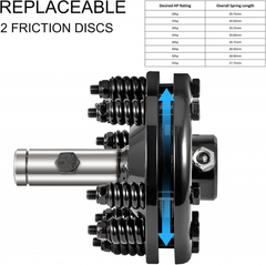 VEVOR 1 3/8" PTO Slip Clutch, Smooth Round Ends Carburized Steel Friction Clutch, Adjustable Black Tractor Slip Clutch for Rotary Cutter, Brush Hog & PTO Shaft