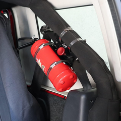 Roll Bar Fire Extinguisher Mount – Universal Aluminum Quick-Release for Jeep, UTV & Ford Bronco