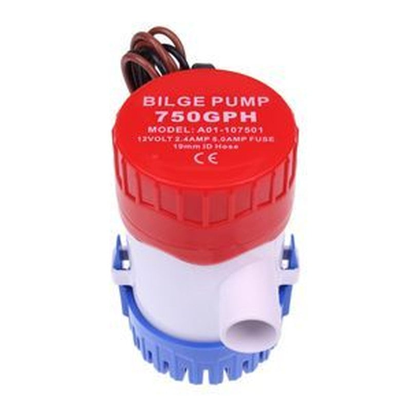 12V DC Bilge Pump 750GPH 3/4¡å Hose for Marine Applications