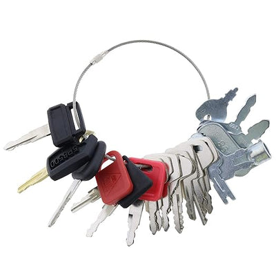 21 Pcs Ignition Key for CASE Caterpillar CAT Komatsu John Deere Heavy Equipment