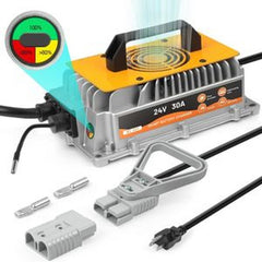 24V 30A Battery Charger for Forklift, Pallet Jack, Golf Cart