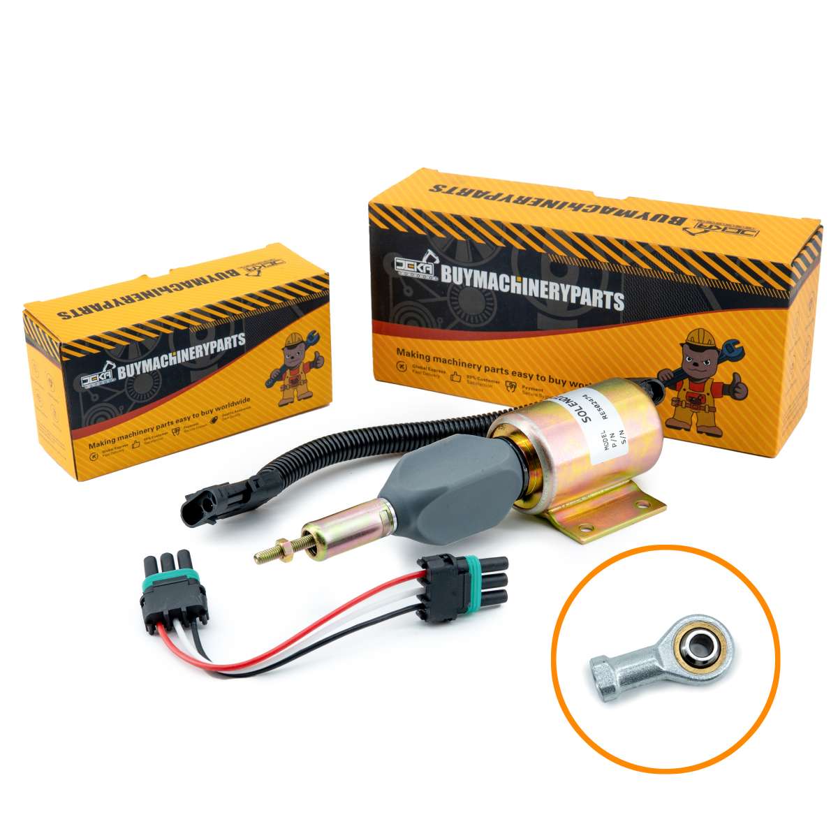 24V Fuel Shutoff Solenoid Valve RE502474 RE516083 for John Deere 120 160LC 200LC 230LC 270LC 670C 672CH 624H